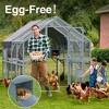 ELJGET 110" Metal Chicken Coop, Outdoor Large Chicken Run Rabbit Pet Playpen with Waterproof Cover for Yard Backyard Farm, Gray - 3 of 4