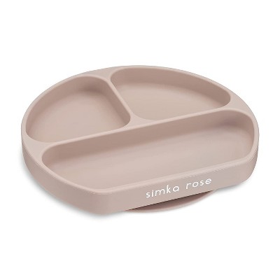 Simka Rose Silicone Suction Plate for Baby and Toddler, Mushroom
