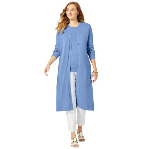 Jessica London Women's Plus Size Cable Duster Sweater Long Cardigan 