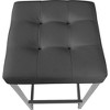 Meridian Furniture,Nicola Grey Vegan Leather Stool, Set of 2 - 3 of 4