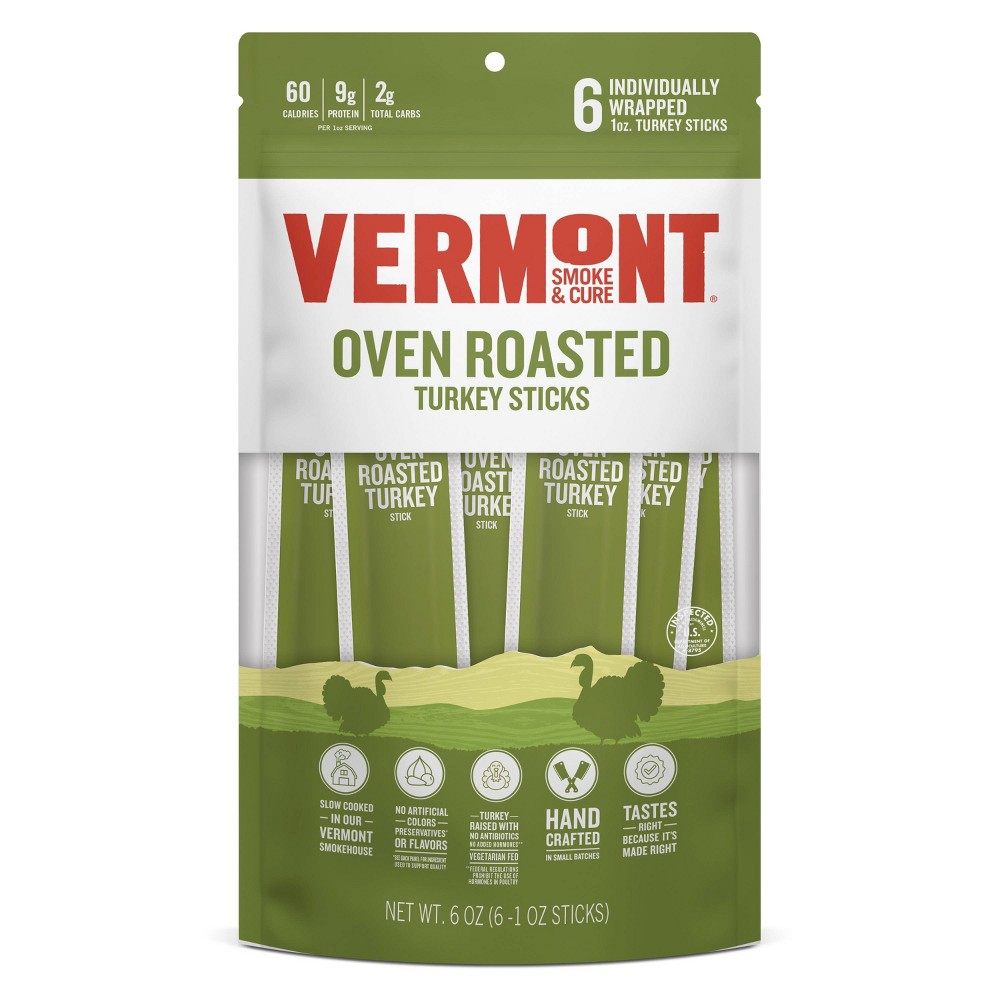 Vermont Smoke & Cure Oven Roasted Turkey Meat Sticks Full Size Multipack - 6oz