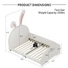 Twin Size Upholstered Platform Bed with Headboard and Footboard, Rabbit-Inspired Frame, Cute Princess Style for Kids Bedroom-Maison Boucle - 3 of 4