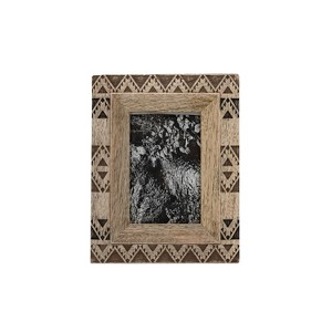 4x6 Brown Western Picture Frame Mango Wood, MDF & Glass by Foreside Home & Garden - 1 of 4
