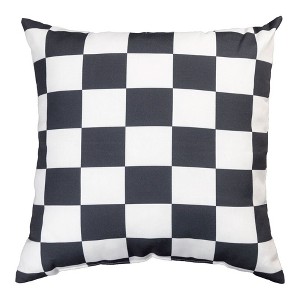 18x18 Climaweave Pillow – Classic Checkerboard Black Design by Manual Woodworkers and Weavers - 1 of 3