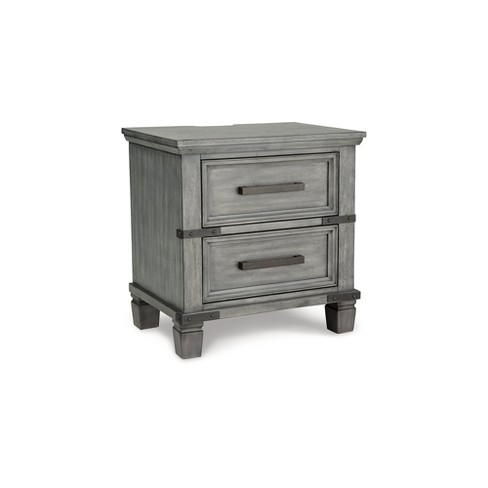 Signature Design By Ashley Russelyn 2 Drawer Nightstand, Gray : Target