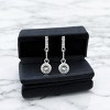 Slickblue Simple Wedding Drop Earrings for Women, Rhodium Plated with Clear Cubic Zirconia, Round Stones, Post Back - 2 of 3