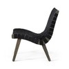 Akoasm Modern Rope-Woven Outdoor Lounge Chair with Rosewood Frame-Black - 2 of 4