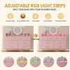 Pink Dresser for Bedroom with LED Light & Charging Station, 8 Drawers Wooden Dressers ,  for Girls Bedroom Living Room, Entryway, Hallway - 4 of 4
