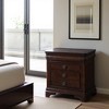 FurniFact,Elegant Wooden Nightstand with Drawer in Cherry Finish, Dark Wood Design - 4 of 4
