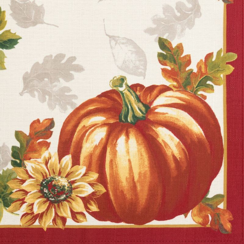 Swaying Leaves Bordered Fall Placemat, Set of 4 - 13" x 19" - Red/White - Elrene Home Fashions, 4 of 5
