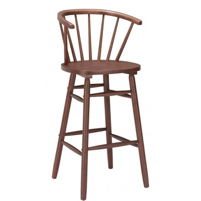 Barstool – 43.1" H, Walnut – Painted Rubberwood Frame (Set of 2) – Zuo Modern