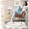 Nursery Rocking Chairs with Cushion, Oversized Glider Rocking Chair, Comfy Chenille Upholstered Armchair For Living Room, Bedroom - 3 of 4