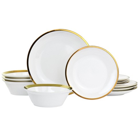 Gibson Home Premier Gold Fine Ceramic 12 Piece Dinnerware Set Target