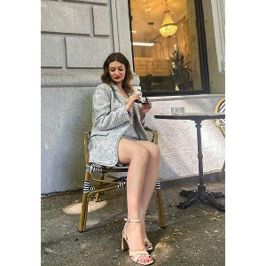 Heeri Metallic Lined Slim Block Heel Sandals - 1 of 4