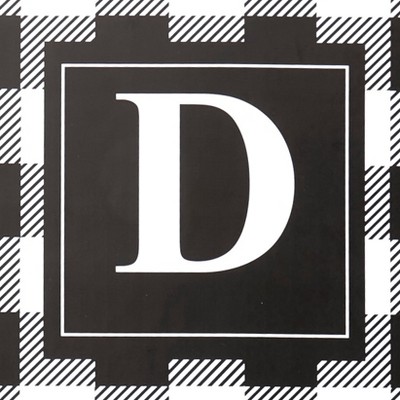 Black and White Plaid Monogram Car Mat Set - 4 Pieces