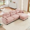 GDFStudio Elinor Chenille Upholstered Tufted Cushion Backrest Sectional Sofa Set with Ottoman - 2 of 4