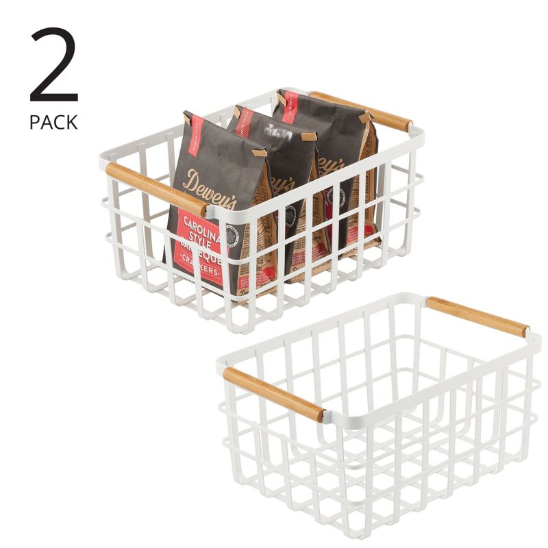 mDesign Metal Food Organizer Storage Basket, 2 of 10