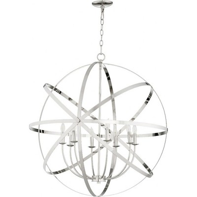 Quorum Lighting Celeste 8-Light Chandelier, 33 Width, 8 Blades, Polished Nickel