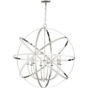 Quorum Lighting Celeste 8-Light Chandelier, 33 Width, 8 Blades, Polished Nickel - 1 of 1