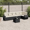 vidaXL Garden Sofa Set Black - 2 of 4