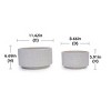 Syemin Planters 2 Pieces Ceramic Flowerpot, Modern Planter for Patio, Indoor and Outdoor Garden or Windowsills, White, 11.42"*11.42"*6.7" - 3 of 4