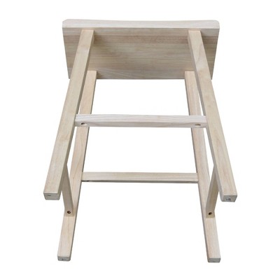 Elegant Black Parawood Saddle-Style Barstool, 25.5"