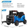 12V Kids Ride On Forklift Car, Liftable Fork & Pallet, Dual Control, High/Low Speed, Music, USB, Realistic Construction Toy - 2 of 4