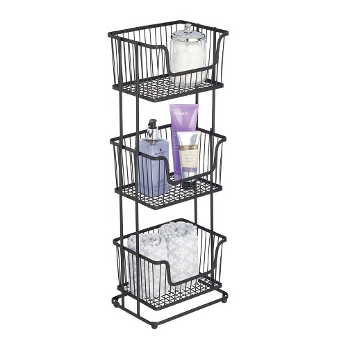 Farmlyn Creek 3 Pack Metal Wire Storage Baskets For Shelves, Pantry,  Closet, Long Narrow Organizer Bin, Black, 16 X 6 X 6 In : Target