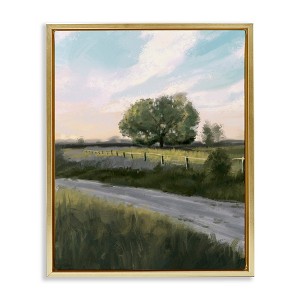 Stupell Industries Rural Grasslands Lone Country Tree Clear Sky Floating Frame Canvas Art - 1 of 4