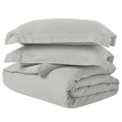 Cotton Linen Garment Washed 3 Piece Duvet Cover Set by Blue Nile Mills