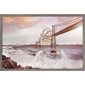 Trends International Roller Coaster Bridge Framed Wall Poster Prints - 1 of 4
