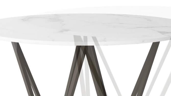 Modern 51" Round Dining Table Stone Antique Brass - ZM Home, 2 of 6, play video
