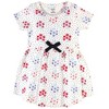 Touched by Nature Baby and Toddler Girl Organic Cotton Dress and Cardigan 2pc Set, Floral Dot, 2 Toddler - 3 of 4