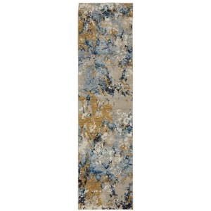 Oriental Weavers Evolution 0980A Blue/ Gold Indoor Area Rug - 2'6" x 12' - 1 of 4