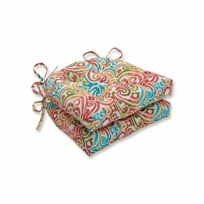 2pk Corinthian Reversible Outdoor Chair Pads - Pillow Perfect