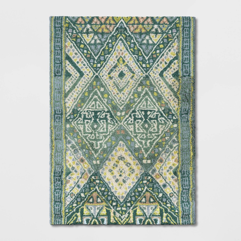 7'X10' Coreopsis Diamond Tufted Area Rug Turquoise - Opalhouse was $399.99 now $199.99 (50.0% off)