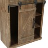 LuxenHome Rustic Wood Sliding Barn Door Storage Cabinet Brown - 3 of 4