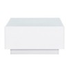 MAYEERTY Coffee Table with 16-color LED, Modern Center Table with Frosted Tempered Glass Top for Living Room, White, 27.5*27.5in - 3 of 4