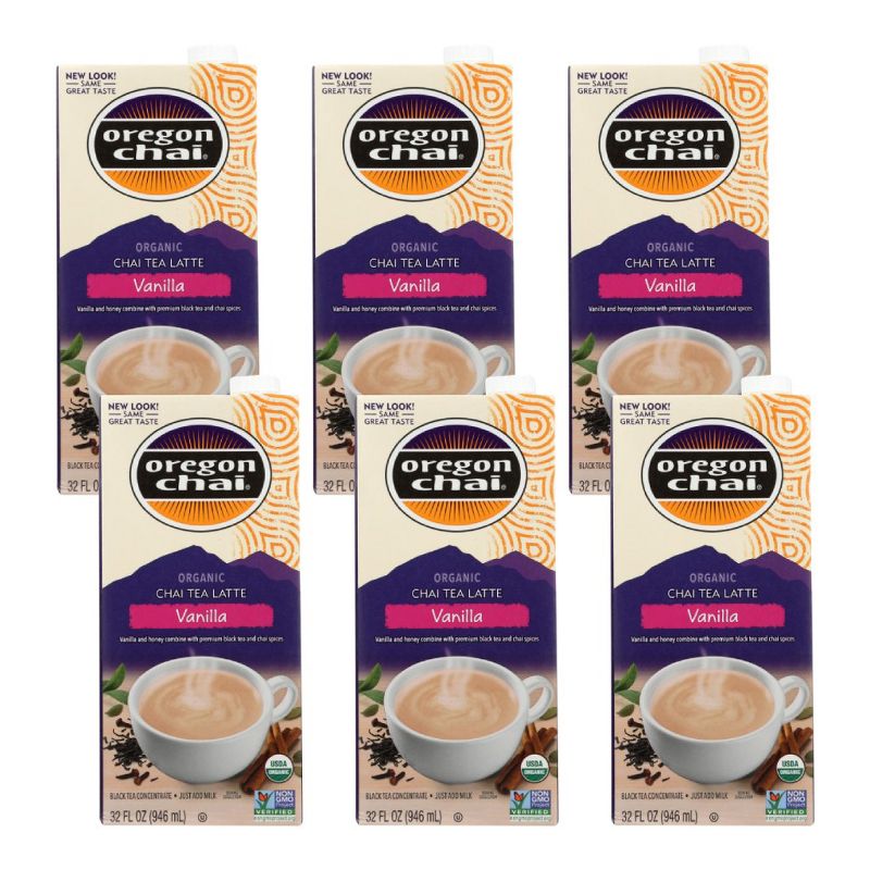 Oregon Chai Organic Vanilla Chai Tea Latte Black Tea Concentrate - Case of 6/32 fz, 1 of 6