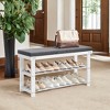 2-Tier Shoe Rack Bamboo Shoe Bench Stable Shoe Organizer for Entryway Living Room Bench Seat Holds Up to 300 lb 11.4 x 35.4 x 19.3 Inches - image 3 of 4