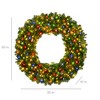 Best Choice Products Artificial Pre-Lit Fir Christmas Wreath Decoration w/ Multicolor Lights, Tips - 2 of 4