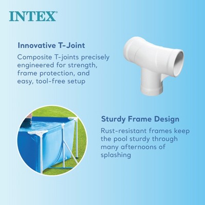 Intex 8.5ft x 5.3ft Blue Rectangular Frame Above Ground Pool
