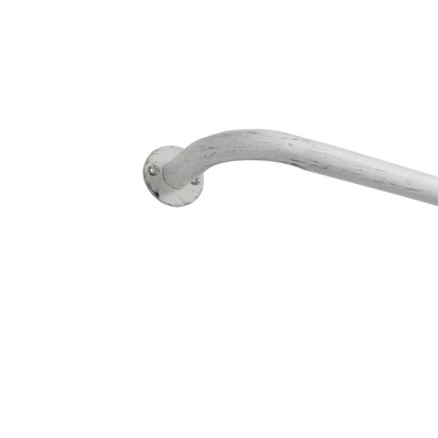 Distressed White Adjustable Wrap Around Curtain Rod 52"-72"
