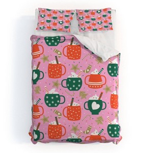Deny Designs Full/Queen Insvy Design Studio Cocoa Cookies Duvet Cover and Pillow Sham Green - 1 of 4