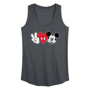 Women's - Disney - Peace Love Mickey Graphic Racerback Tank - 1 of 4