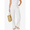 Jessica London Women's Plus Size Lightweight Linen-Blend Straight-Leg Pants - 4 of 4