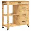 vidaXL Kitchen Trolley MONZA 33.1 in.x15.7 in.x35.4 in. Solid Wood Pine - 2 of 4