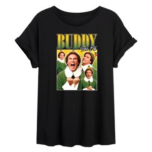 Women's - ELF - Christmas Buddy the Elf Oversized Graphic T-Shirt - 1 of 4