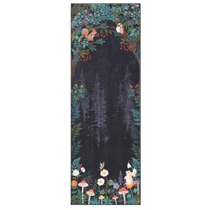 Washable Modern Farmhouse Living Room Rugs, Cottagecore Soft Non Slip Bedroom Carpet, Floral Rabbit Print Dining Room Rugs - 1 of 4