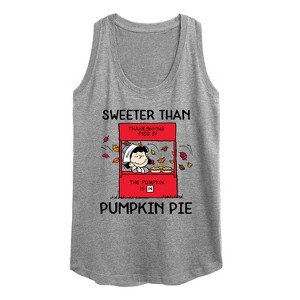 Women's - Peanuts - Sweeter Than Pumpkin Pie Graphic Racerback Tank - 1 of 4